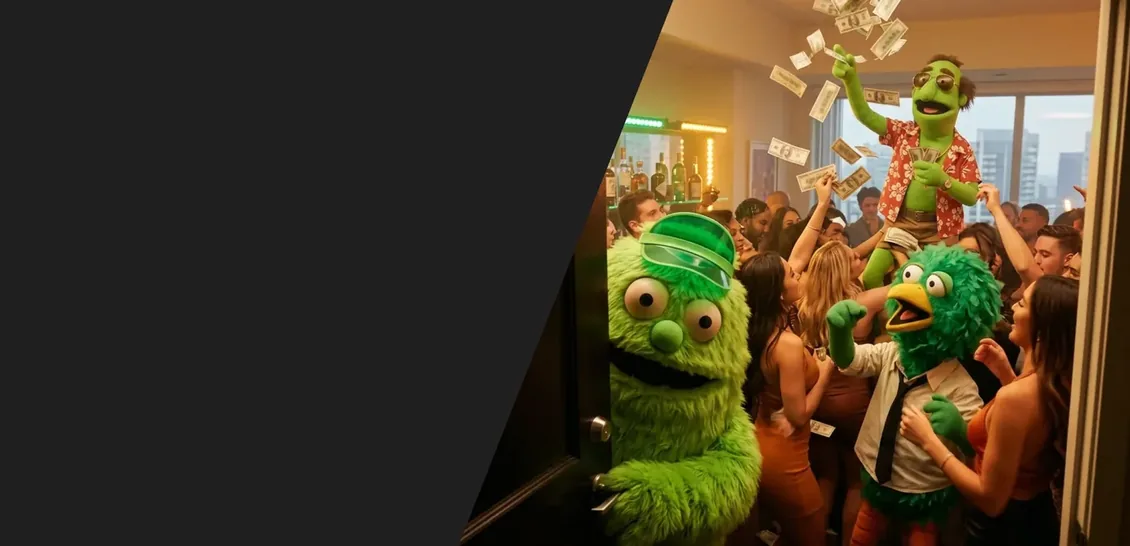 The Betya mascots at a VIP night